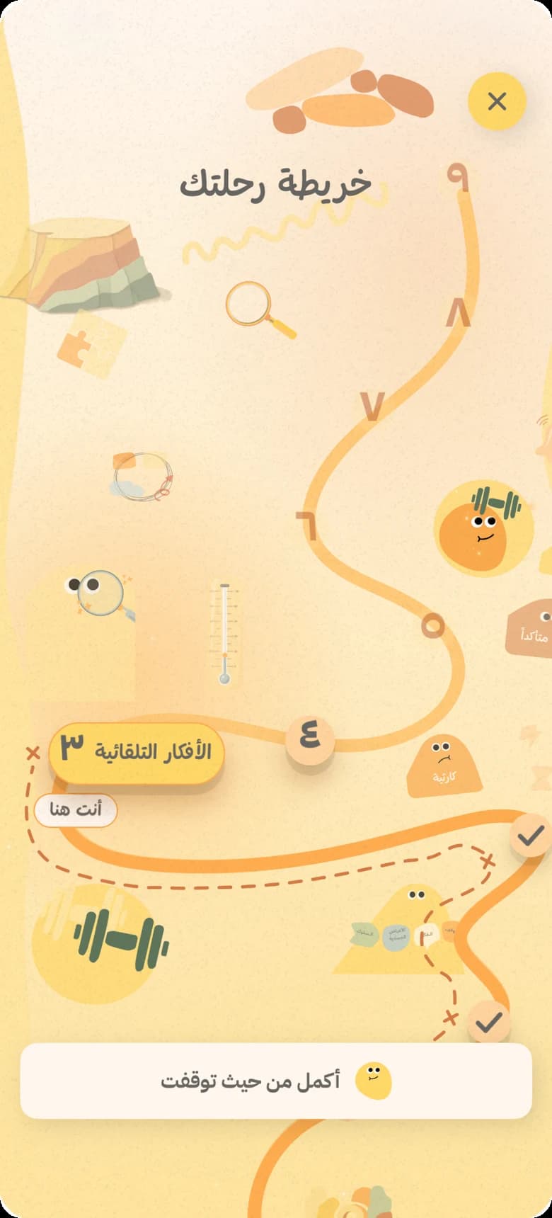 خريطة رحلة قلق الأداء في تطبيق صفاء
